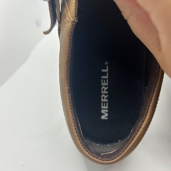 Merrell Womens Jungle Moc Brown Leather Slip On Side Buckle 7 - Picture 7 of 8